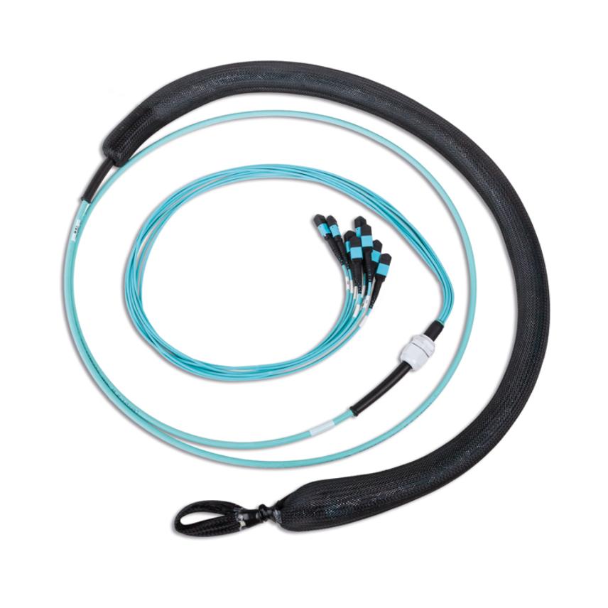LANmark-OF ENSPACE Method B Pre-Term OM4 x96F MTP/M-MTP/M Ultra Low Loss fan out E xxxm LSZH B2ca Aqua