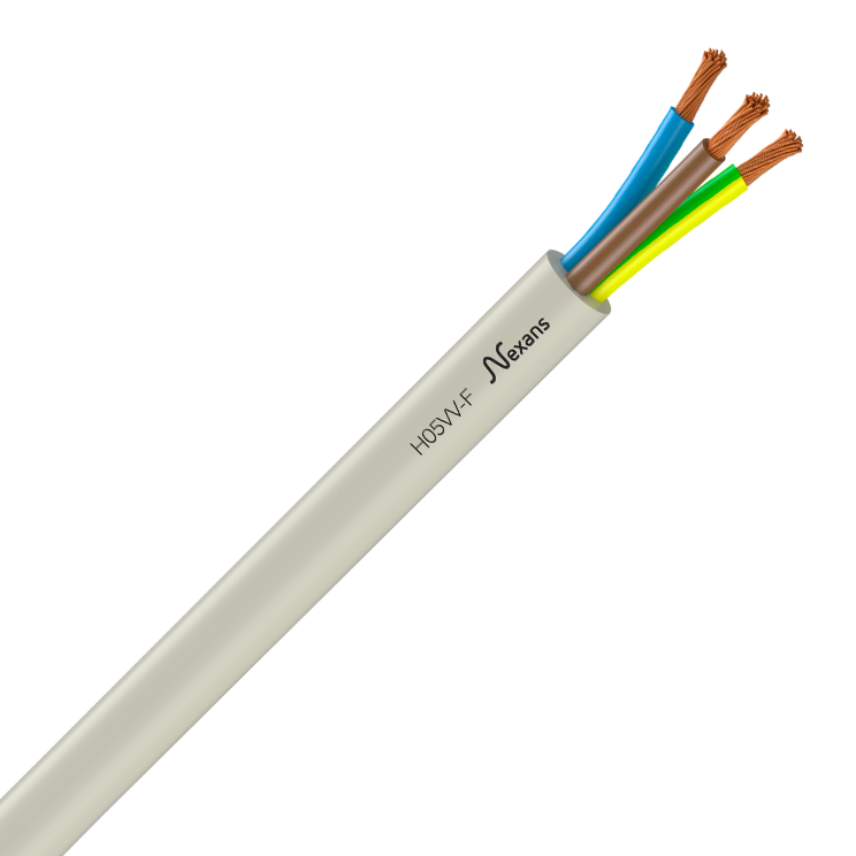 PMH H05VV-F 3G0,75 hvit bunt 100m