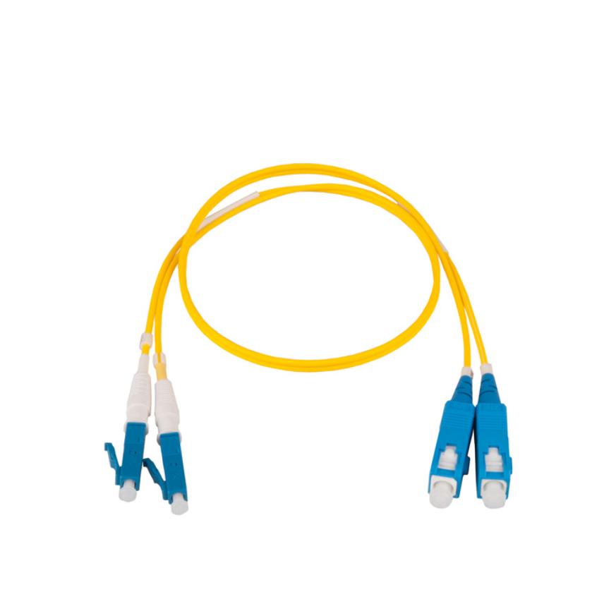 Snor dobbel SC/UPC-LC/UPC 10m, Gul
