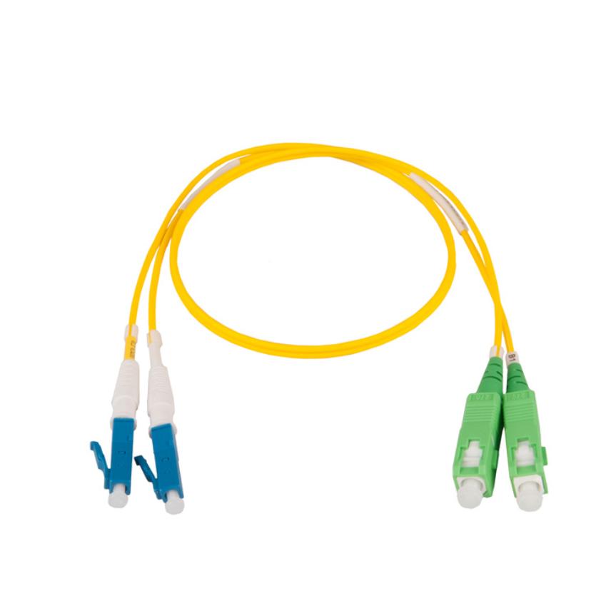 Snor dobbel SC/APC-LC/UPC 1m, Gul