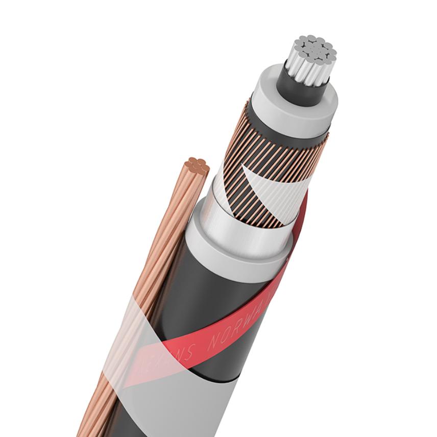 TSLF-J 24 - 36kV MP one core with Cu wire and red searchable marking stripe