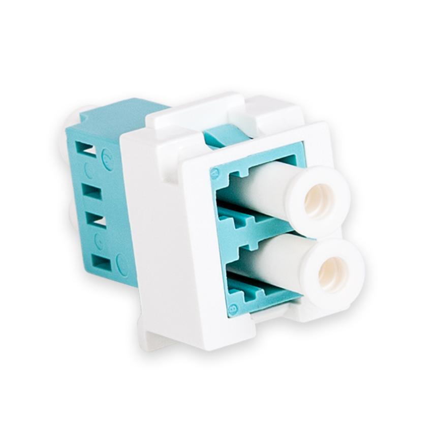LANmark-OF Duplex LC Snap-In Adaptor Multimode Aqua