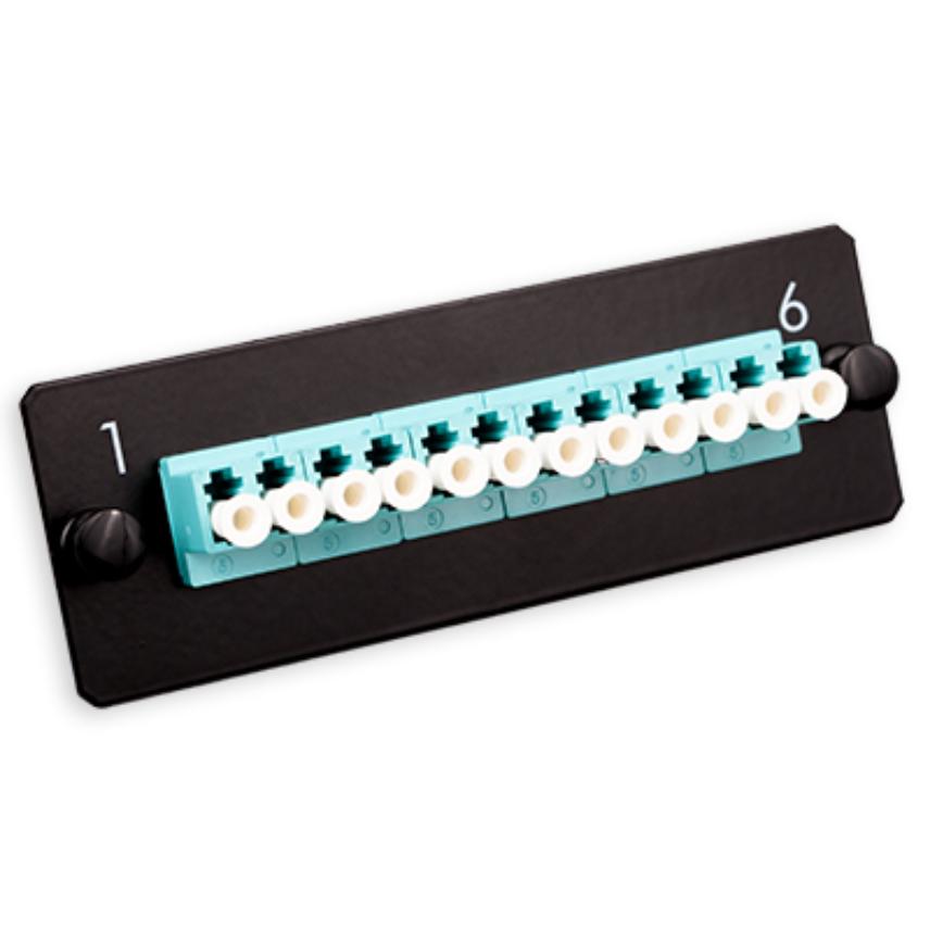 LANmark-OF Adaptor Plate 12 LC Multimode Aqua