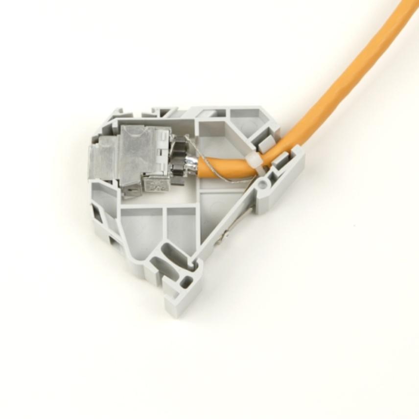 LANmark Industry module DIN-rail mount with 1 Snap-In Category 6 grey